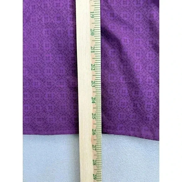 Ann Taylor Women's 16 Purple Floral Geometric Lightweight Sheer Button Up Shirt - Picture 7 of 8